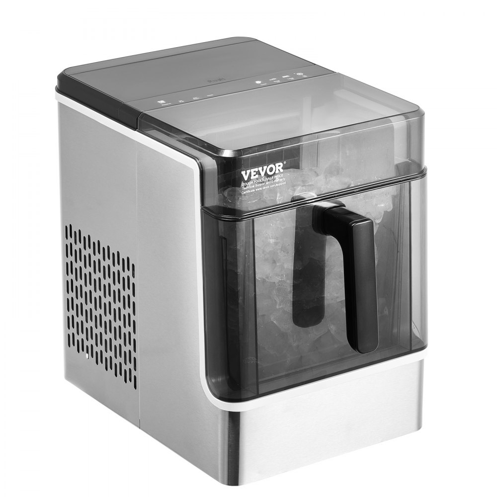 VEVOR Countertop Ice Maker, 32 Cubes Ready in 15 Mins, 46lbs in 24Hrs, Self-Cleaning Portable Ice Maker with Convenient Ice Transfer, Ice Machine with 3 Sizes Ice Cube for Home Kitchen Office Party