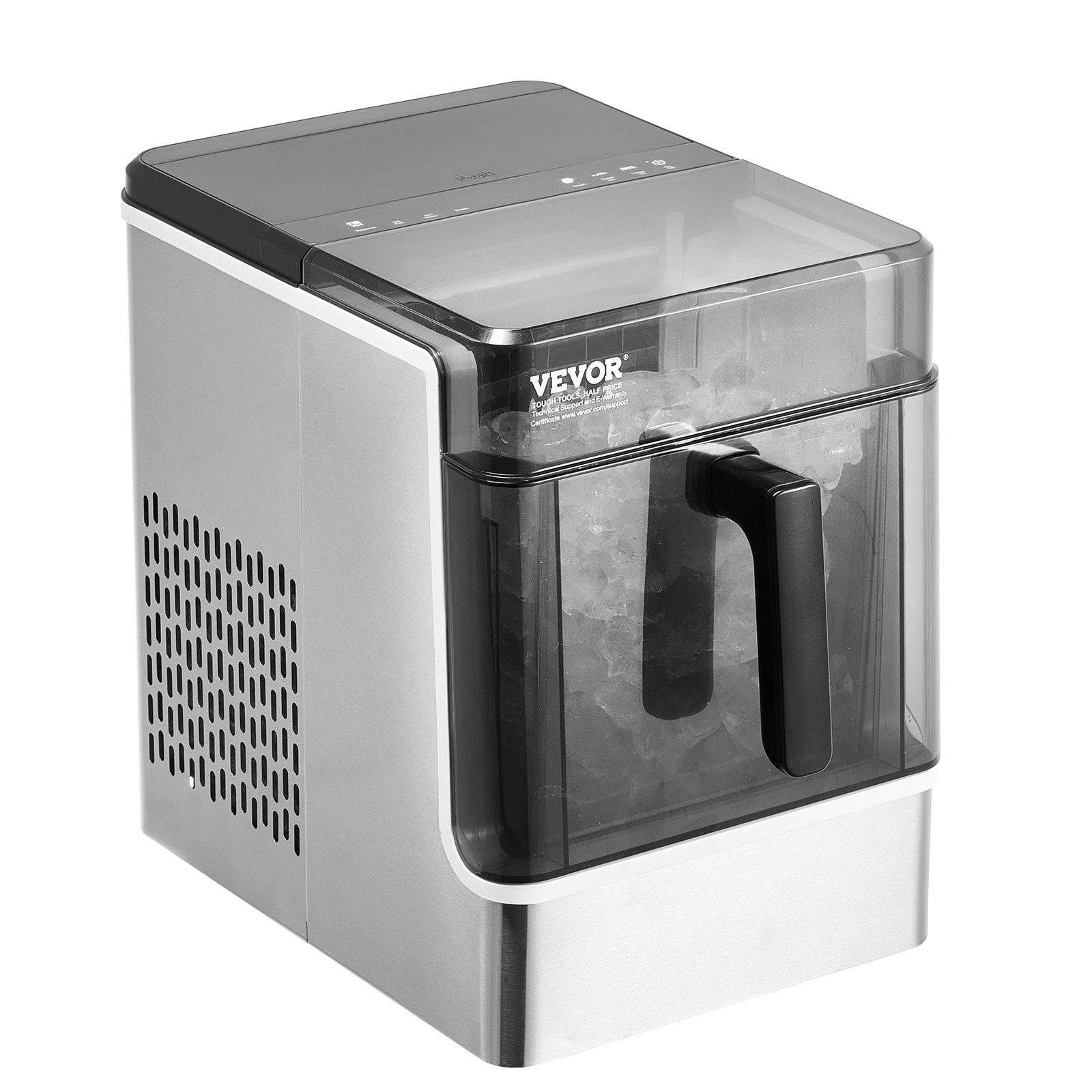 VEVOR Countertop Ice Maker, 32 Cubes Ready in 15 Mins, 46lbs in 24Hrs, Self-Cleaning Portable Ice Maker with Convenient Ice Transfer, Ice Machine with 3 Sizes Ice Cube for Home Kitchen Office Party