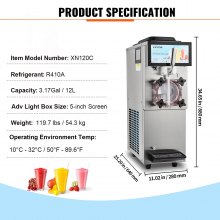 12L / 3.17 Gal Commercial Slushy Machine Margarita Smoothie Frozen Drink