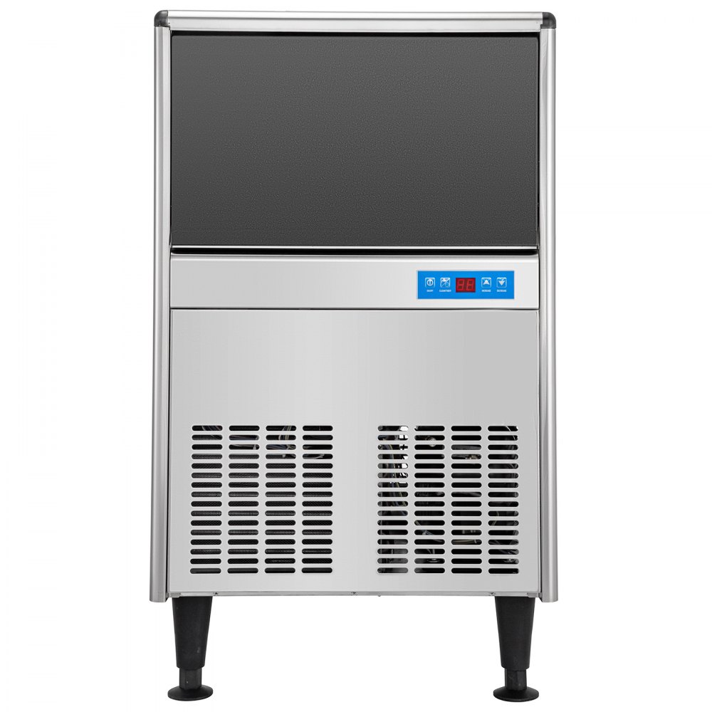 VEVOR 110V Commercial Ice Maker Machine, 170LBS/24H ETL Approved Stainless Steel Ice Machine with 66LBS Bin, Auto Clean, Clear Cube, Air-Cooled, Include Water Filter and Drain Pump