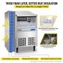 VEVOR 110V Commercial Ice Maker Machine, 170LBS/24H ETL Approved Stainless Steel Ice Machine with 66LBS Bin, Auto Clean, Clear Cube, Air-Cooled, Include Water Filter and Drain Pump