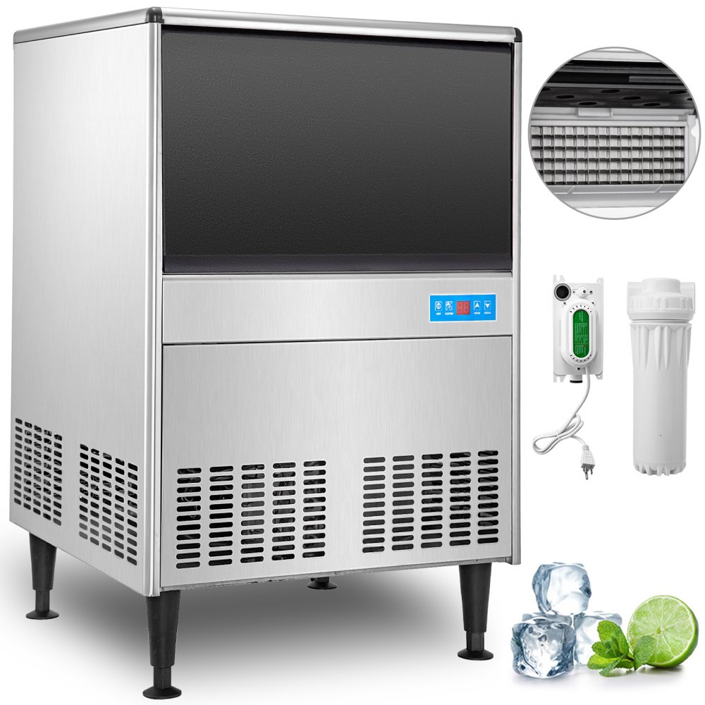 VEVOR - Máquina de hielo comercial, Incluye 2 palas y manguera de