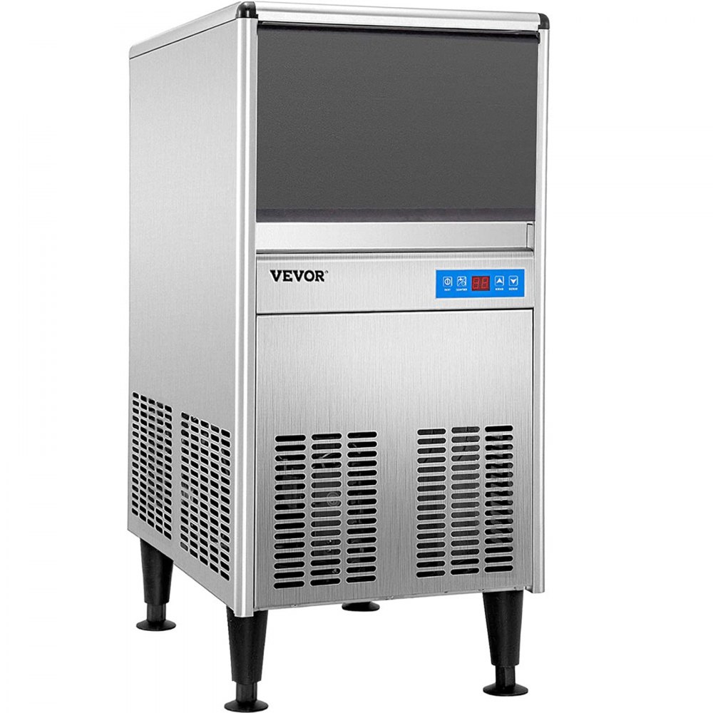 VEVOR 110V Commercial Ice Maker 120LBS/24H, 510W Stainless Steel Ice Machine with 29lbs Storage Capacity, 50 Ice Cubes Ready in 11-15Mins