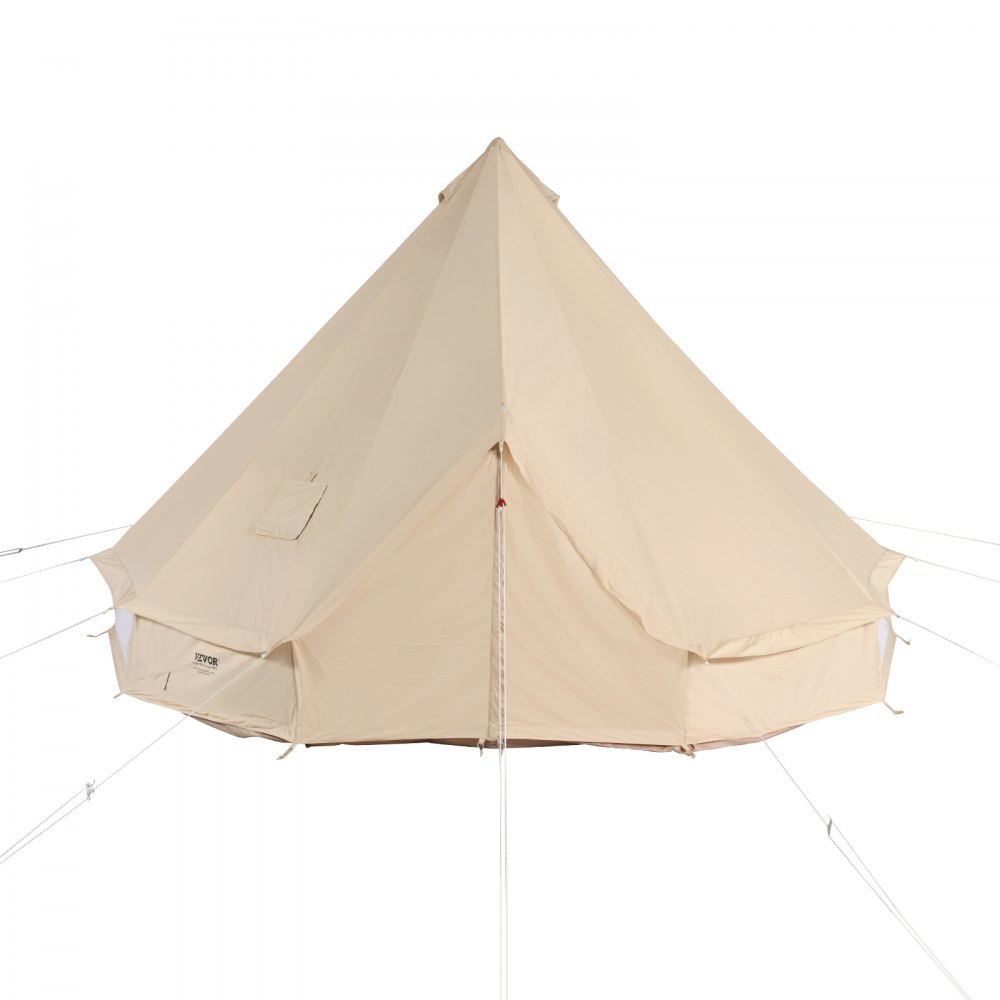 VEVOR Canvas Bell Tent, 4 Seasons 3 m/9.8ft Yurt Tent, Canvas Tent for Camping with Stove Jack, Breathable Tent Holds up to 4 People, Family Camping Outdoor Hunting Party