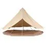 VEVOR glamping bell tent in beige with open entrance and metal supports.
