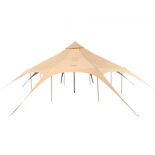 Mophorn 7m/22.97ft Canvas Bell Tent, 4-Season Yurt Tent With Stove Jack, Breathable, Holds 12 People, Ideal For Camping, Outdoor Hunting & Parties