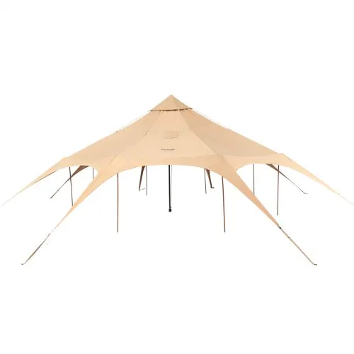 Mophorn 7m/22.97ft Canvas Bell Tent, 4-Season Yurt Tent With Stove Jack, Breathable, Holds 12 People, Ideal For Camping, Outdoor Hunting & Parties
