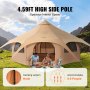 VEVOR Canvas Tent, 4 Seasons 5 m/16.4 ft Bell Tent, Canvas Tent for Camping with Stove Jack, Breathable Yurt Tent for up to 8 People, Family Camping Outdoor Hunting Party