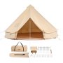 VEVOR Canvas Bell Telt, 4 Seasons 6 m/19,68 ft Yurt telt, Canvas telt til camping med komfurstik, åndbart telt med plads til op til 10 personer, familiecamping udendørs jagtfest