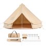 VEVOR Canvas Bell Telt, 4 Seasons 7 m/22,97 ft Yurt telt, Canvas telt til camping med komfurstik, åndbart telt med plads til op til 12 personer, familiecamping udendørs jagtfest