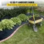VEVOR 3FTx50FT Premium Weed Barrier Fabric Heavy Duty 5OZ, Woven Weed Control Fabric, High Permeability Good for Flower Bed, Geotextile Fabric for Underlayment, Polyethylene Ground Cover