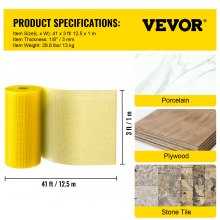 VEVOR Heat Uncoupling Membrane Tile Membrane Underlayment 3 x 41 ft 135 sq.ft