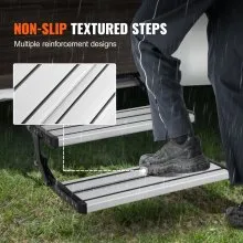 VEVOR RV Steps, 2-Step, Electric Retractable RV Stairs DC 12V, Auto-Folding, 440 LBS Load Capacity, Aluminum Alloy Steps, Non-Slip Steps for Safe Entry and Exit, RV, Trailer, Camper Steps