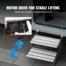 VEVOR RV Steps, 2-Step, Electric Retractable RV Stairs DC 12V, Auto-Folding, 440 LBS Load Capacity, Aluminum Alloy Steps, Non-Slip Steps for Safe Entry and Exit, RV, Trailer, Camper Steps