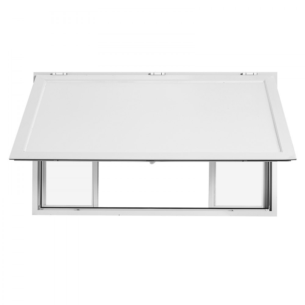 VEVOR Concession Window 1524x915mm Aluminum Alloy Service Window, for Food Truck, Up to 85 Degrees Stand Serving w/ 4 Sliding Acrylic Windows, Awning Door and Drag Hook, Rainwater Resistant