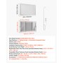 VEVOR Concession Window 1524x915mm Aluminum Alloy Service Window, for Food Truck, Up to 85 Degrees Stand Serving w/ 4 Sliding Acrylic Windows, Awning Door and Drag Hook, Rainwater Resistant