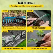 VEVOR Woven Ground Cover Weed Barrier 5.8oz Landscape Fabric 4'x 300' Garden Mat