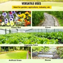VEVOR Woven Ground Cover Weed Barrier 5.8oz Landscape Fabric 4'x 300' Garden Mat