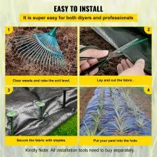 VEVOR Weed Barrier Landscape Fabric, 5 x 250 ft, 5 Oz Premium Woven Ground Cover Heavy Duty PP Material & Easy Setup, Single-Layer for Outdoor Garden, Lawn, Driveway, Black