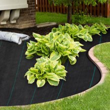 VEVOR Weed Barrier Landscape Fabric, 5 x 250 ft, 5 Oz Premium Woven Ground Cover Heavy Duty PP Material & Easy Setup, Single-Layer for Outdoor Garden, Lawn, Driveway, Black