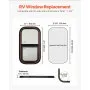 VEVOR Vertical RV Window, 12" W x 22" H Tinted Sliding RV Window with Net Screen & Trim Ring, Fit 15/16" - 1 3/4" Thickness Wall, RV Window Replacement for Teardrop Cargo Trailer Camper, DOT Approved