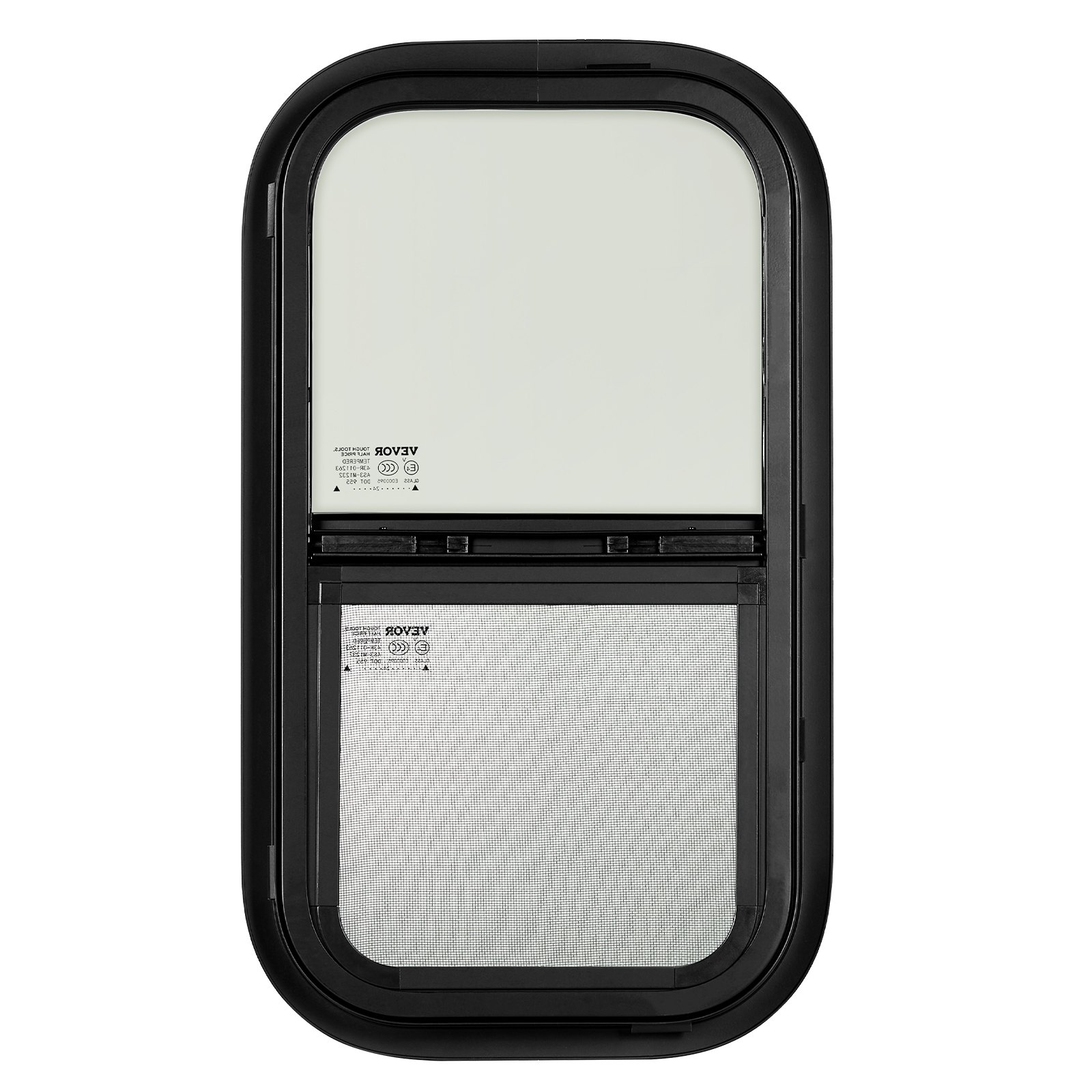 VEVOR Vertical RV Window, 12" W x 22" H Tinted Sliding RV Window with Net Screen & Trim Ring, Fit 15/16" - 1 3/4" Thickness Wall, RV Window Replacement for Teardrop Cargo Trailer Camper, DOT Approved