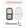 VEVOR Vertical RV Window, 12" W x 24" H Tinted Sliding RV Window with Net Screen & Trim Ring, Fit 15/16" - 1 3/4" Thickness Wall, RV Window Replacement for Teardrop Cargo Trailer Camper, DOT Approved