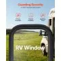VEVOR Vertical RV Window, 12" W x 24" H Tinted Sliding RV Window with Net Screen & Trim Ring, Fit 15/16" - 1 3/4" Thickness Wall, RV Window Replacement for Teardrop Cargo Trailer Camper, DOT Approved