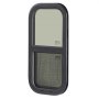 VEVOR Vertical RV Window, 12" W x 24" H Tinted Sliding RV Window with Net Screen & Trim Ring, Fit 15/16" - 1 3/4" Thickness Wall, RV Window Replacement for Teardrop Cargo Trailer Camper, DOT Approved