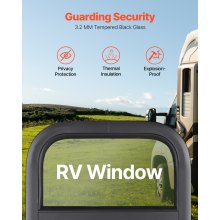 Vertical RV Window 14" W x 16" H Tinted Sliding RV Window & Net Screen Trim Ring