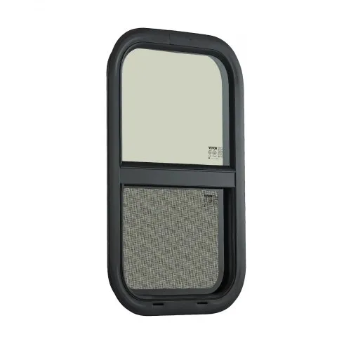Fenêtre Latérale De Caravane - 450 X 500 Mm - Fenêtre Latérale - Fenêtre Latérale - Fenêtre Extérieure à Pousser - Avec Store Intégré Et Moustiquaire - Pour Camping-car, Caravane, Fourgon, Van