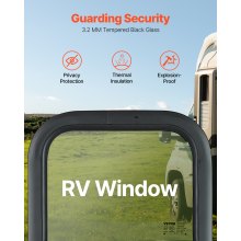 VEVOR Vertical RV Window 14"W x 22"H Tinted Sliding RV Window with Net Screen