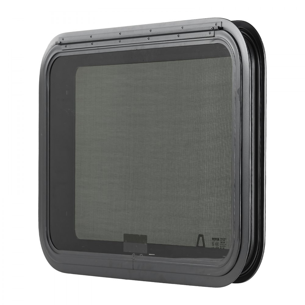 VEVOR RV Exit Window, 30" W x 20" H Tinted RV Window with Net Screen and Trim Ring, Fit for 1 1/4" - 1 13/16" Thickness Wall, RV Window Replacement for Teardrop Cargo Trailer Camper, DOT Approved