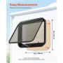 Exit RV Window 30" W x 20" H Emergency Push Out Window W/ Screen & Ring Cargo