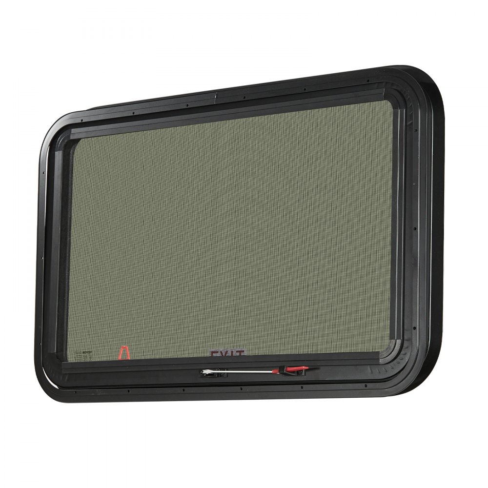VEVOR RV Exit Window, 36" W x 22" H Tinted RV Window with Net Screen and Trim Ring, Fit for 1 1/4" - 1 13/16" Thickness Wall, RV Window Replacement for Teardrop Cargo Trailer Camper, DOT Approved