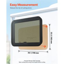 Exit RV Window 36" W x 22" H Emergency Push Out Window W/ Screen & Ring