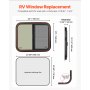 VEVOR Horizontal RV Window, 24" W x 20" H Tinted Sliding RV Window with Net Screen & Trim Ring, Fit 15/16"-1 3/4" Thickness Wall, RV Window Replacement for Teardrop Cargo Trailer Camper, DOT Approved