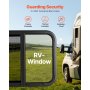 VEVOR Horizontal RV Window, 24" W x 20" H Tinted Sliding RV Window with Net Screen & Trim Ring, Fit 15/16"-1 3/4" Thickness Wall, RV Window Replacement for Teardrop Cargo Trailer Camper, DOT Approved