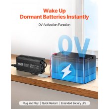 VEVOR 12V 20A Lithium Battery Charger 14.6V AC-DC LiFePO4 Smart Charger for RV
