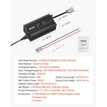 VEVOR 12V 20A Lithium Battery Charger 14.6V AC-DC LiFePO4 Smart Charger for RV