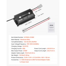 VEVOR 12V 60A Lithium Battery Charger 14.6V AC-DC LiFePO4 Smart Charger for RV