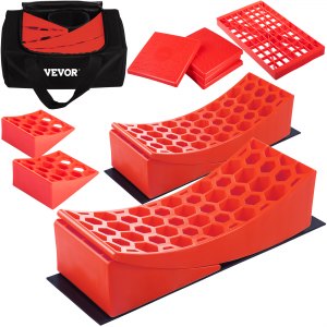 Niveleurs Pour Camping-car VEVOR - Lot De 2 Blocs, Capacité 4000kg, Hauteur Max 10.2cm - Incurvés Avec Tapis Antidérapant