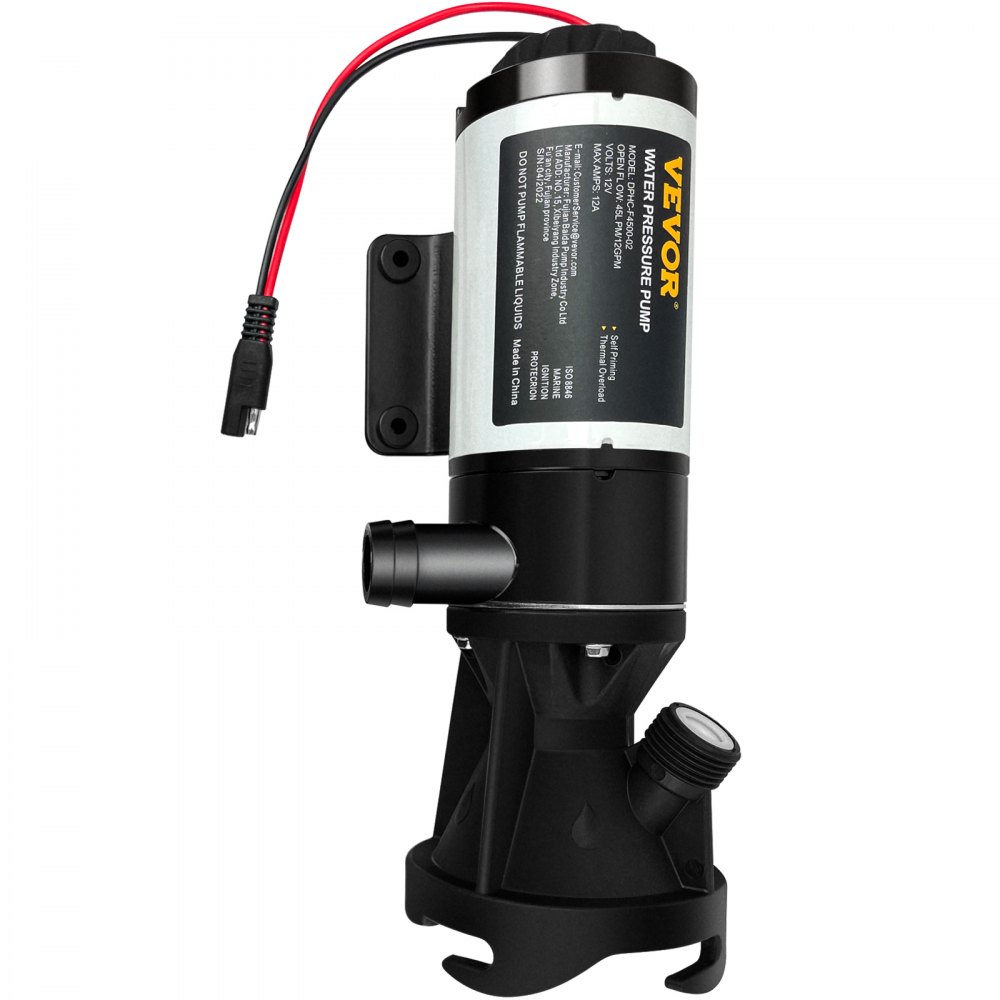 VEVOR RV Macerator Pump, 12V 12GPM Self-priming Water Waste Pumps w/RV Connector & Hose, 16 ft Lifting Height, 60s Dry Run Quick Release, Fresh Water Rinse & Manual Crushing Function, for RV Yacht