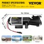 VEVOR RV Macerator Pump Water Waste Pump 12/24 V 12 GPM Self-priming 16 ft Head