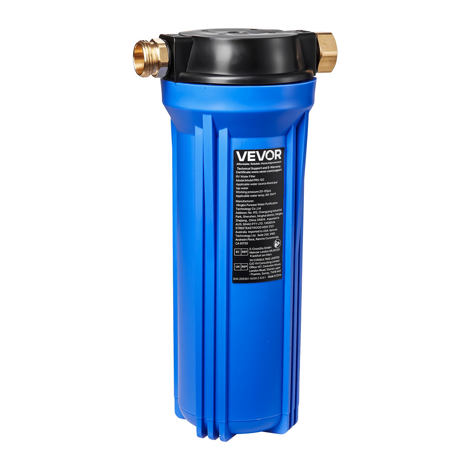VEVOR RV Water Filtration System, Drinking/Washing Water Filter System for Campers, Remove Sediments, Chlorine, Bad Tastes, Odors, and Most Contaminants, RV Filter for RVs, Boats, Vans