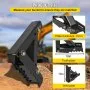 VEVOR 18" Backhoe Thumb, 1/2" Teeth Thickness Heavy Duty Excavator Thumb, Black Steel Weld On Thumb Attachments with 12mm Bolt-On Design Adjustable Mechanical Thumb for Backhoe/Excavator