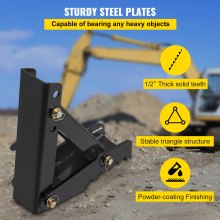 VEVOR 45.7 cm Backhoe Thumb, 12 mm Teeth Thickness Heavy Duty Excavator Thumb, Black Steel Weld On Thumb Attachments with 12mm Bolt-On Design Adjustable Mechanical Thumb for Backhoe/Excavator
