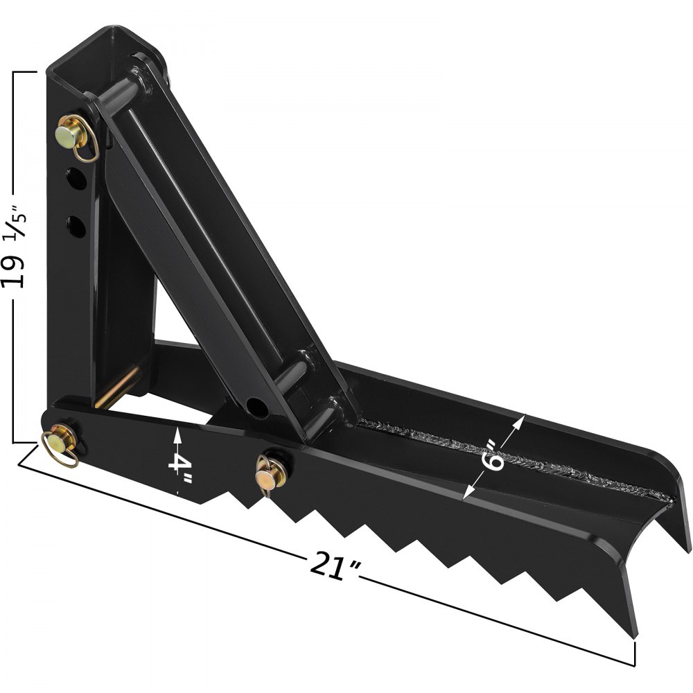 VEVOR 21" Backhoe Thumb, 1/2" Teeth Thickness Heavy Duty Excavator Thumb, Black Steel Weld On Thumb Attachments with 12mm Bolt-On Design Adjustable Mini Thumb for Boom Tractor Excavator