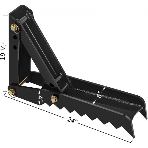 VEVOR 24" Backhoe Thumb, 1/2" Steel Thickness Heavy Duty Excavator Thumb, Black Steel Weld On Thumb Attachments with 12mm Bolt-On Design Adjustable Mechanical Backhoe Thumb Hoe Clamp for Excavator