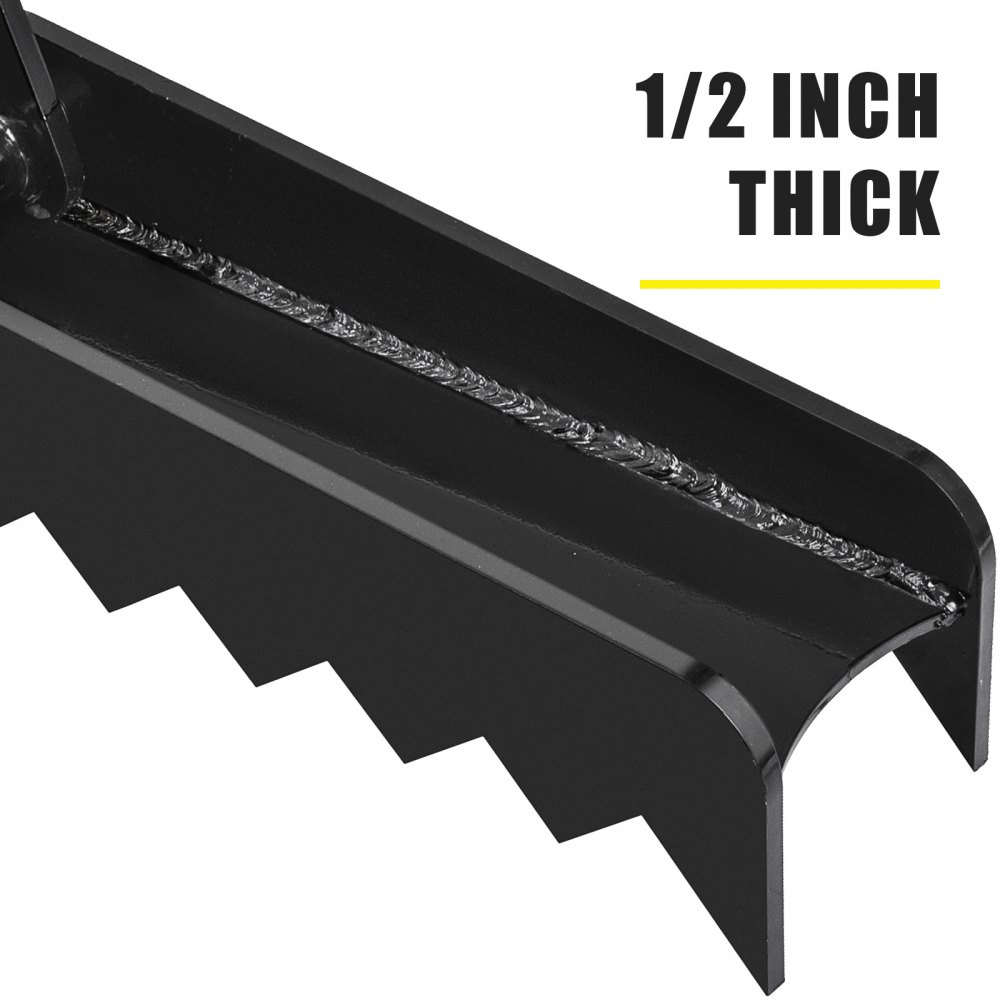 VEVOR 24" Backhoe Thumb, 1/2" Steel Thickness Heavy Duty Excavator Thumb, Black Steel Weld On Thumb Attachments with 12mm Bolt-On Design Adjustable Mechanical Backhoe Thumb Hoe Clamp for Excavator